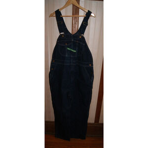 Vintage Y2K Key Imperial Overalls Mens 42x32 Carpenter Bibs Blue Denim Dark EUC